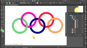 olympic logo with live paint bucket tool