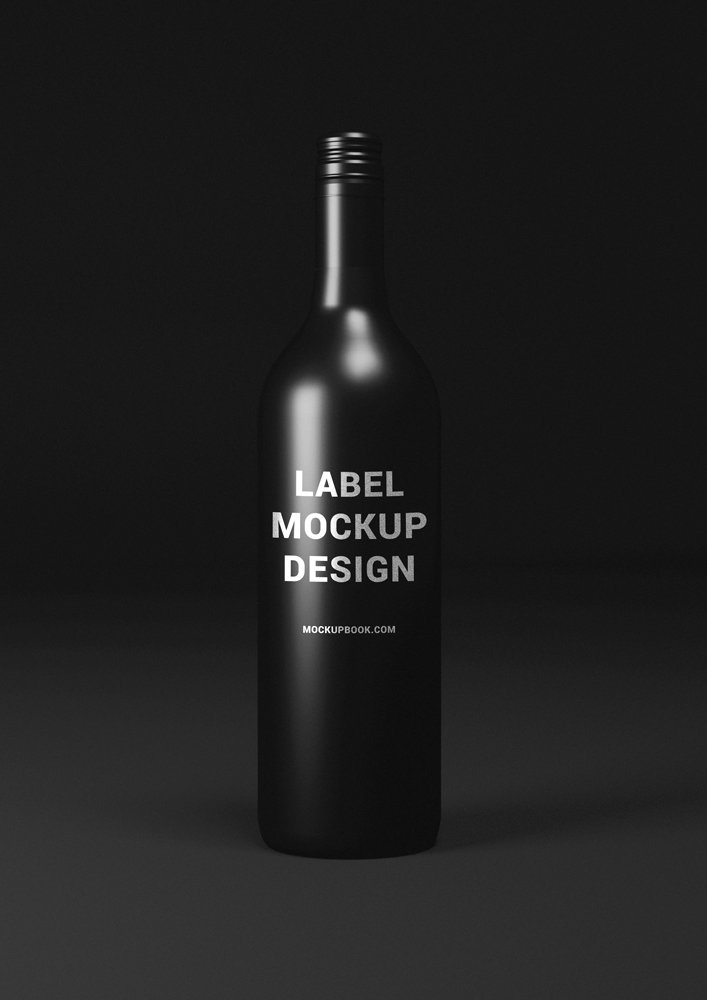 Black bottle mockup portrait