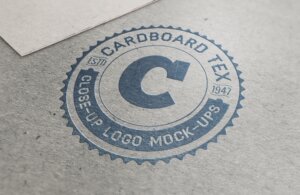 cardboard logo mockup